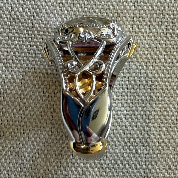 Michael Valitutti Vintage 925 Sterling Silver Rutilated Quartz Statement Ring 8 - Picture 3 of 7